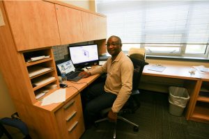 Benedict Ezeoke, Winona State University’s new director for counseling services. (Photo by Lauren Reuteler)