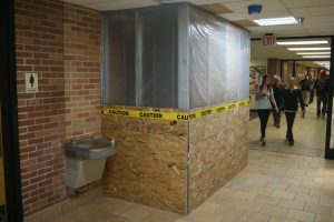 The new bathroom will be located between the men’s and women’s bathrooms near the Smaug in the lower level of Kryzsko Commons.   Matthew Seckora