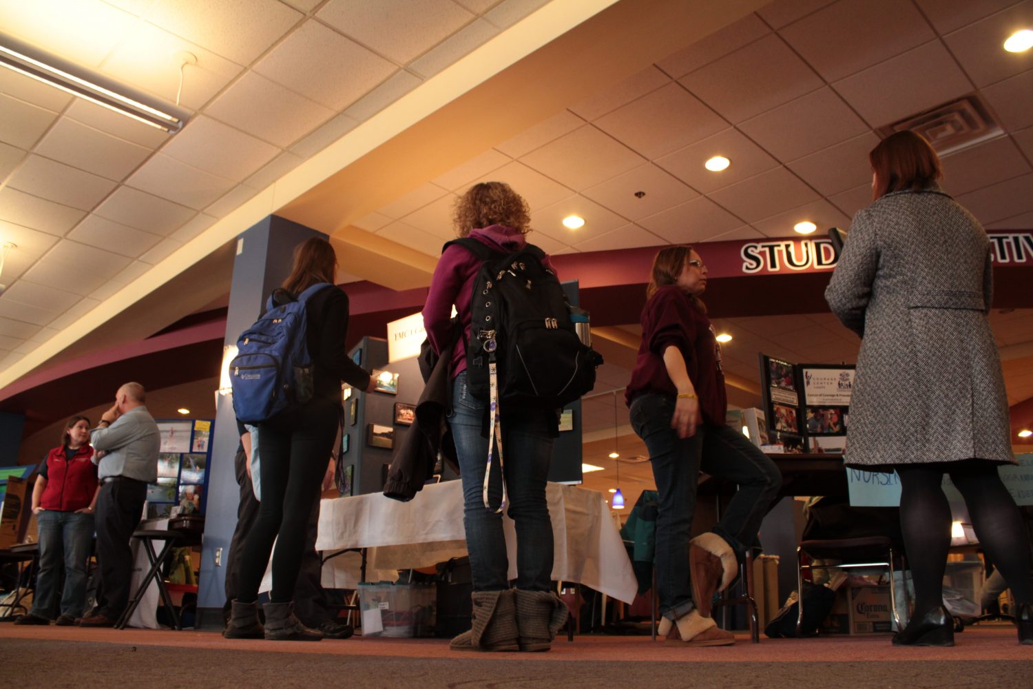 Students visited various company booths throughout the lower hyphen of Kryzsko Commons.
Sarah Pickar/Winonan