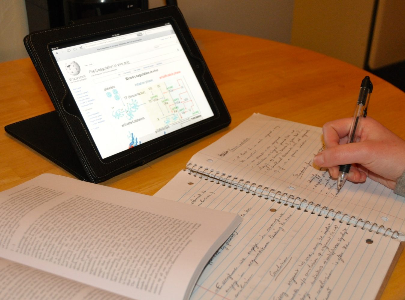 A student used an iPad to reference a website while studying.
Bartholome Rondet/Winonan
