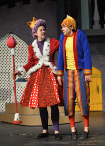 (Left to right) Lydia Graddy and Matthew Wenzel rehearse their lines on the Performing Arts Center main stage. Brad Farrell/Winonan