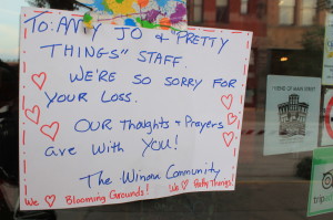 Winona community members express their support to business owners. SARAH PICKAR