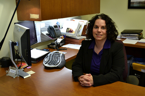 Lori Mikl, the new director of affirmative action at Winona State University, in her office.
KELSEY CHERWINKA