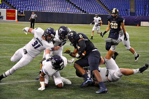 Winona State faces off against Concordia-St. Paul on Nov. 17 at the Metrodome. 
BARTHOLOME RONDET