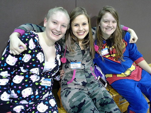 The pajama-ed trio, Team All Night for the Fight: Megan Tuohy, Brittany Ellingson and Alyssa Meyer.
HANNAH JONES
