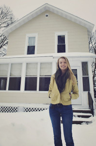 Evie Trulen in front of her new home.            ANNA BUTLER