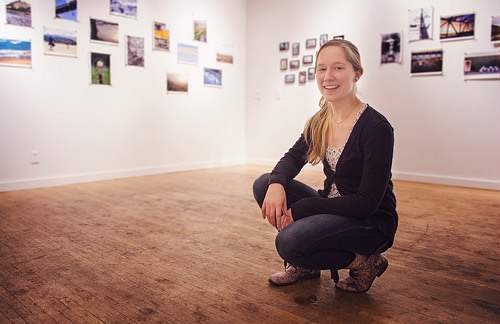 Sydney Swanson at her exhibit in the the Smith Studio.
ANNA BUTLER