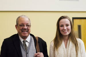 Student Senate President Jessica Hepinstall attended the speech and got her picture with Dave Dennis. Photo: Jordan Gerard