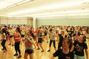 Almost thirty students, from freshmen to seniors, attended an energetic Zumba class on Wednesday night. 