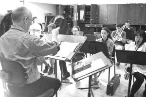 The Jazz ensemble practices for their upcoming performance on Nov. 13 and 14.