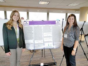 Samantha Armando and Rebecca Schneider from Chemistry Department are two of nine students selected to present four research projects at St. Paul, Minn.  on March 17. Projects like theirs will be presented and showcased at the Minnesota Undergraduate Scholars Conference on April 4 at Winona State. (Contributed photo) 