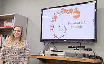 Student discusses importance of breakfast