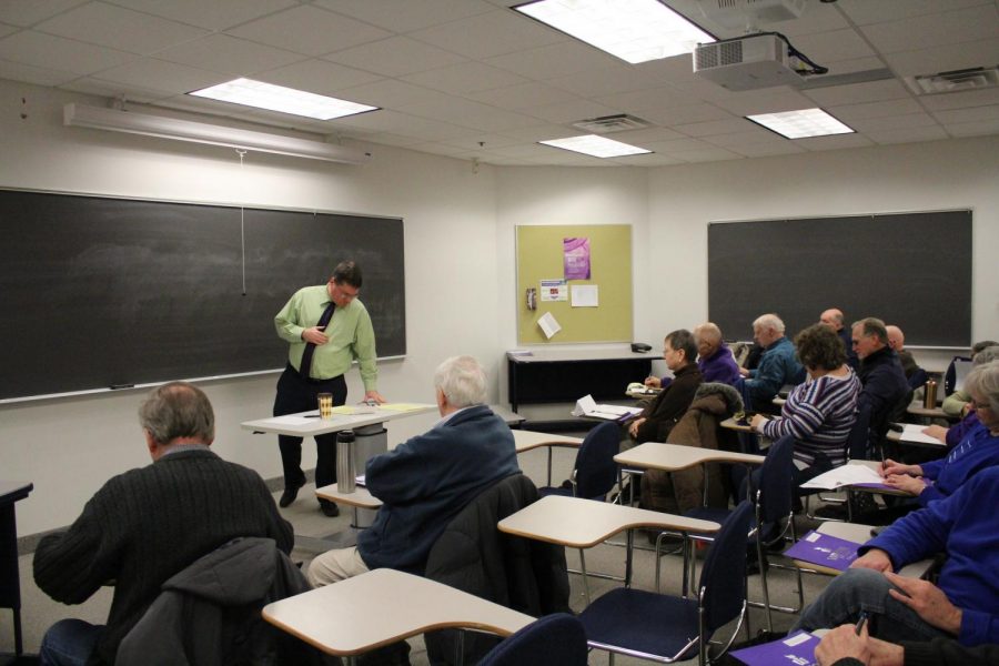 Dr. Matthew Bosworth prepares for the new course sponsored by the Winona State Retiree Center called the U.S. Supreme Court Today, it will focus on current cases and issues being heard by the U.S. Supreme Court.