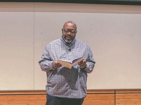 Michael Kleber-Diggs (MKD), a poet, essayist and literary critic from Minneapolis, visited Winona State University for a series of talks and poetry readings Tuesday, Oct. 19 as part of The John S. Lucas Great River Reading Series