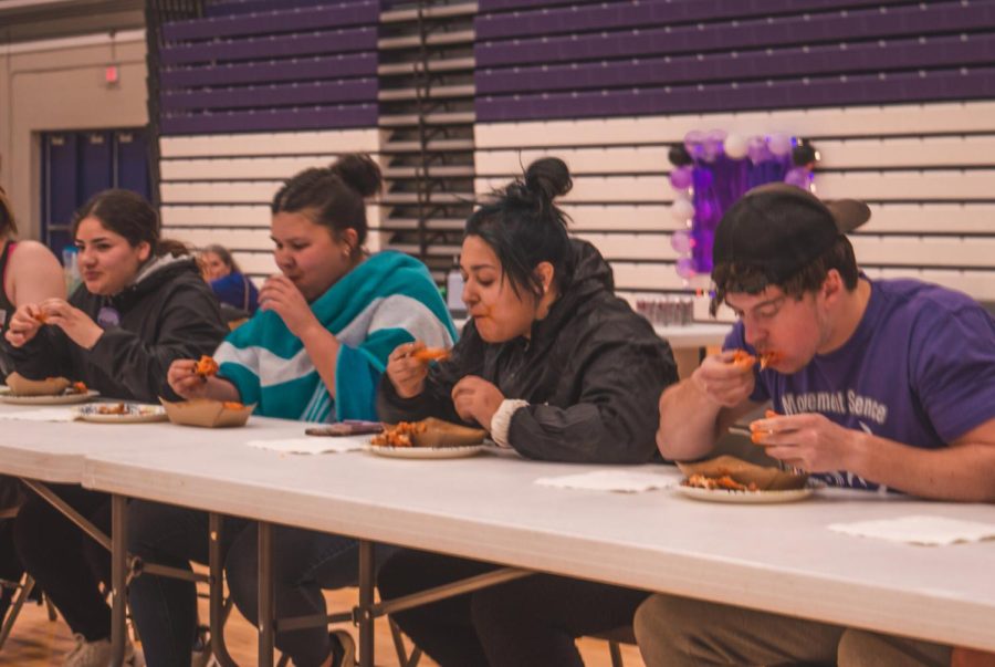Pictured are contestants of the wing eating contest put on during the Relay for Life event.