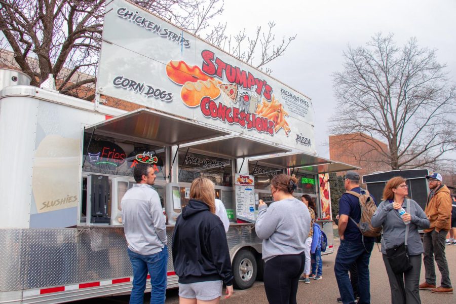 Stumpy's Concessions' food truck at the spring game day event.