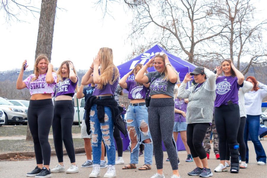 Winona+State+community+joined+on+Johnson+Street+to+celebrate+a+pre-game+experience+for+the+Purple+vs.+White+scrimmage.