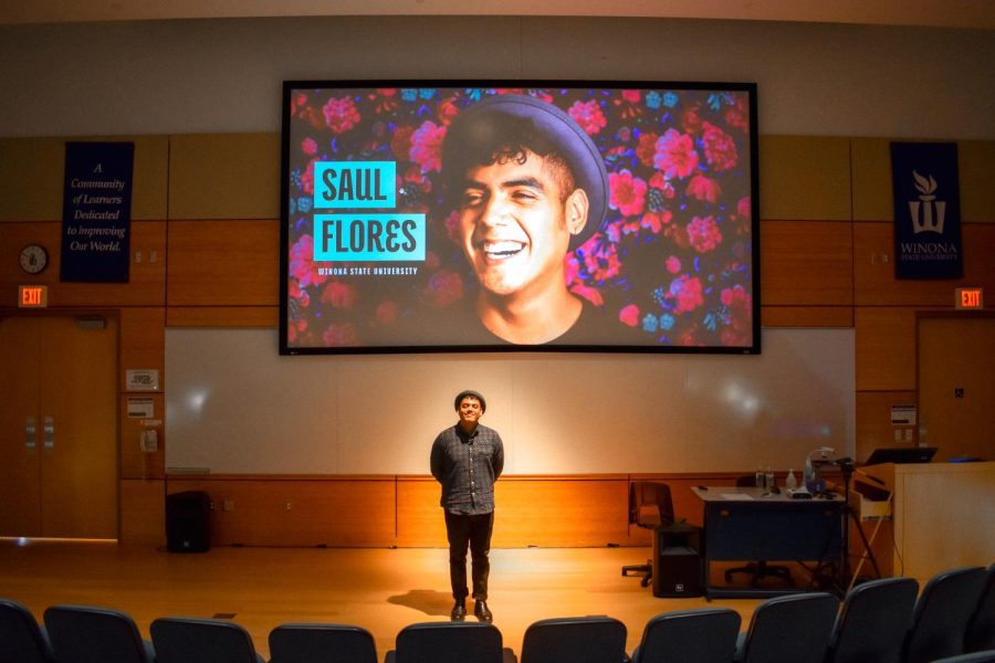 Saul Flores came to speak as a part of Winona State Universitys Expanding Perspectives series on Oct. 12 in the Science Laboratory Center.