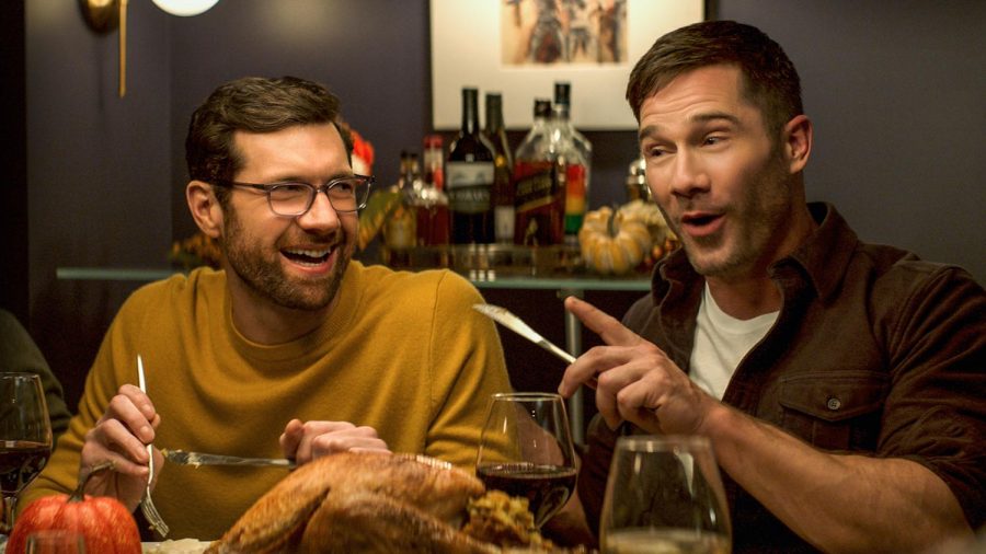 Bros released on September 30th and was directed by Nicholas Stoller. The film stars Billy Eichner (left) and Luke Macfarlane (right).
