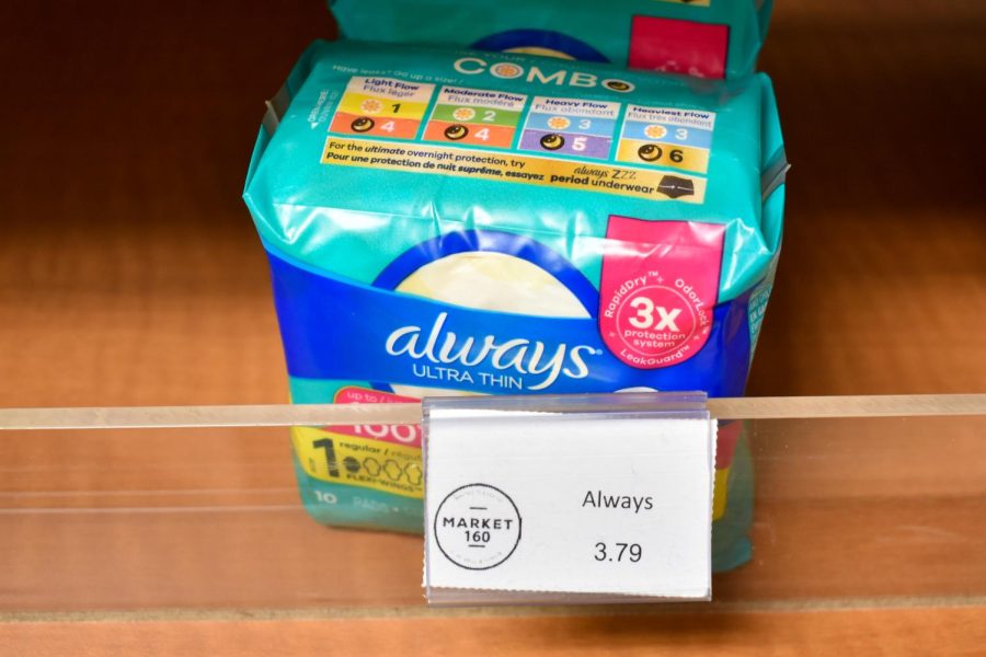 Currently on campus, you can buy period products at Zane’s. The options include two kinds of small packages of thin pads or a small package of tampons. For night products, heavier flows, or other types of period products, students are forced to go off campus.