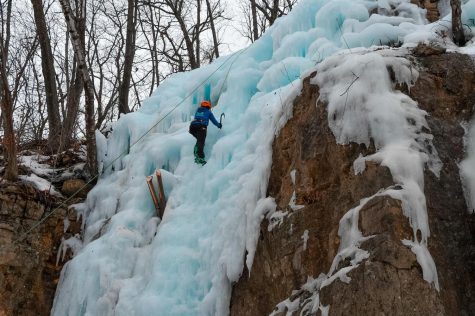 For $20, students of Winona State University have gotten the chance to climb the Winona Ice Park thanks to Outdoor Education & Recreational Center. The ice is located on the bluffs and is farmed by ice framers why hose water over the walls to freeze.