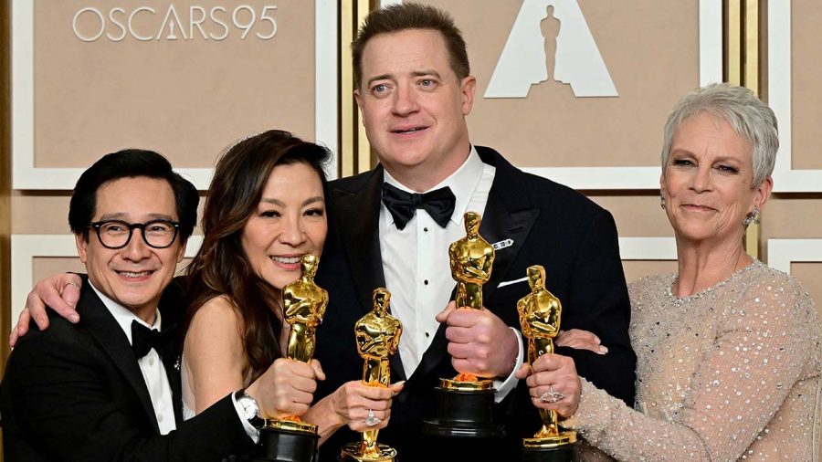Ke+Huy+Quan%2C+Michele+Yeoh%2C+Brendan+Fraser%2C+and+Jamie+Lee+Curtis+all+took+home+the+big+trophies+of+Best+Supporting+Actor%2C+Best+Actress%2C+Best+Actor%2C+and+Best+Supporting+Actress+respectively.