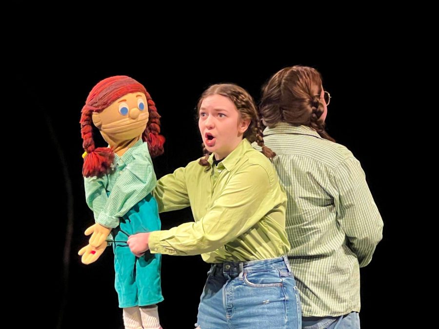 Louisa Schirmackcher and Kailey Doeseckle performing “Man or Muppet“ for their first ever talent show.