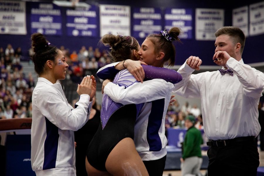 Four+Winona+State+Warriors%2C+Breanna+Ho%2C+Kennedy+O%E2%80%99Connor%2C+Kaylee+Bateman%2C+and+Taryn+Sellner%2C+competed+in+the+2023+National+Collegiate+Gymnastics+Association+National+Championship+on+March+25+held+at+WSU.