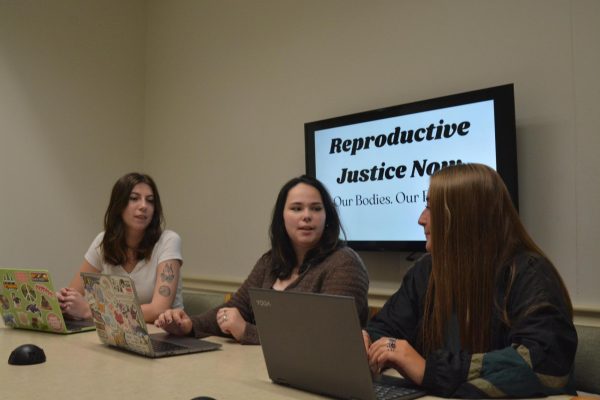Winona State University Reproductive Justice Club representants: Ashlynn, Jessica and Olivia