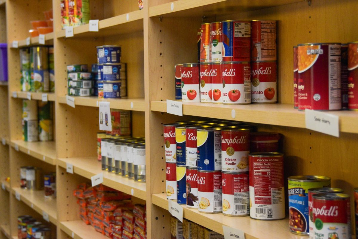 Some of the canned good the warrior cupboard provides. Over 100 stu- dents utilize the warrior cupboard. To access the cupboard, students fill out a form and swipe in the room.