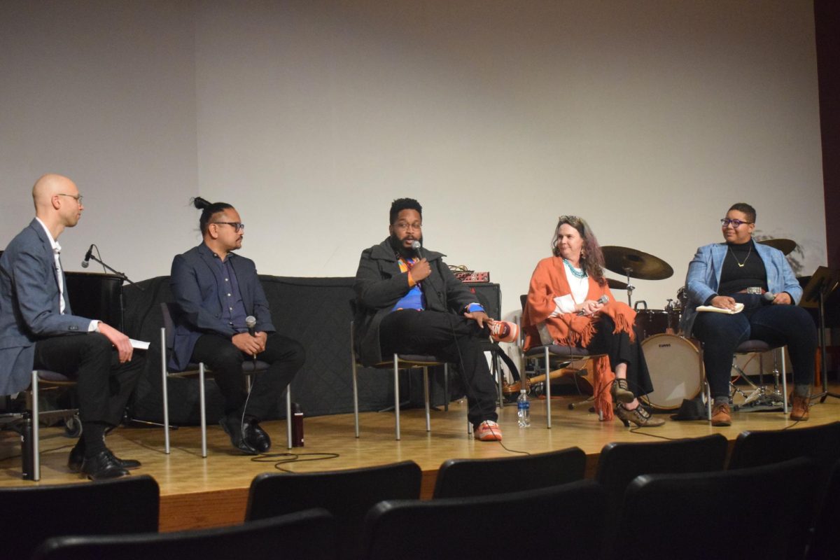 Members+of+the+Jazz+Panel+Discussion+on+stage+to+discuss+students+pursuing+music.