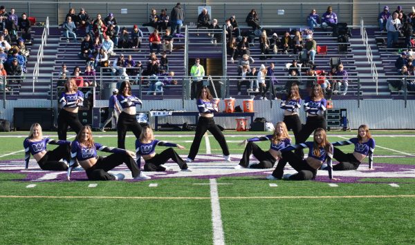 Winona State dance team performs on Maxwell Field.