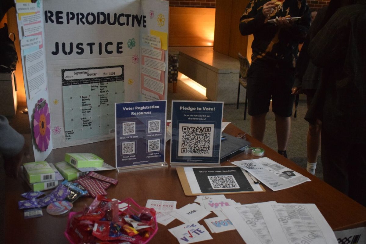 A setup by the WSU Students for Reproductive Justice club at the showing of Preconceived. 