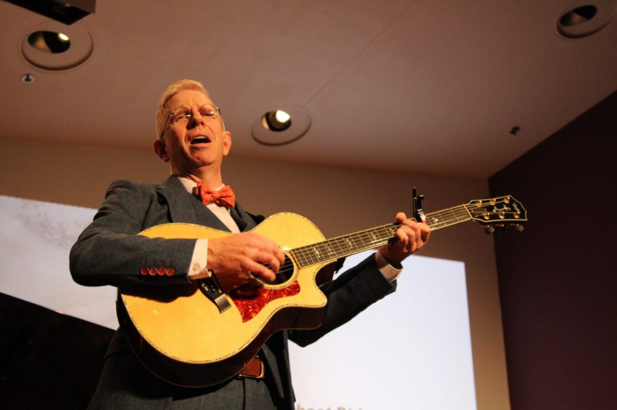 Dr. Alan Dunbar performs passionately for a captive audience at the Faculty Recital. 