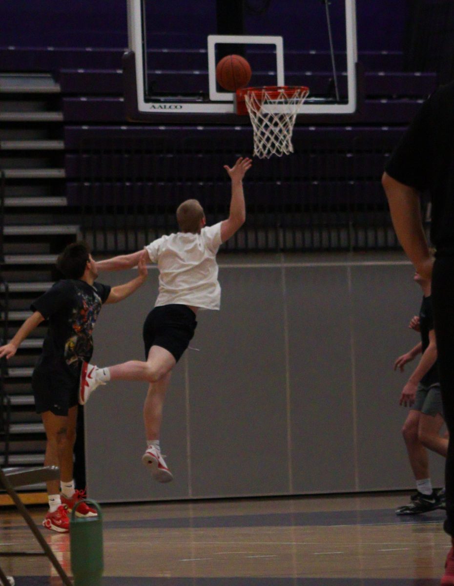 Intramural basketball semifinal games to see who makes it to finals. 