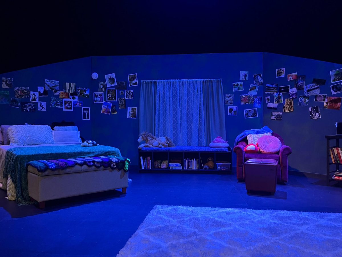 The set for “I and You,” a beautifully heart wrenching and funny play that brought students to the Dufresne Performing Arts Center from Nov. 19 to Nov. 22. “I and You” featured Leah Blanchette as “Caroline” and Daniel Lozano as “Anthony” as they try to complete an assignment for their English class. 
