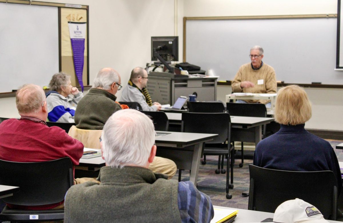 Retirees gather to talk about the political state of the world, and how it can be further brought into discussion. 