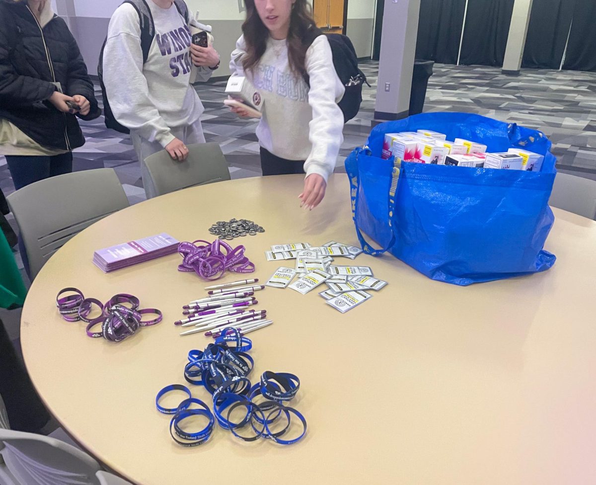 After the talk, students were invited to take pins, bracelets, information, and of course Narcan for student to carry on their person.